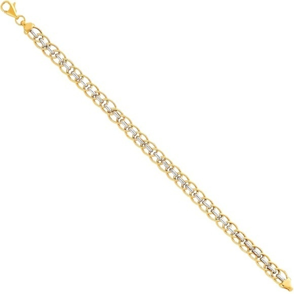 14K Solid Yellow White Gold Bracelete 7.5' inches